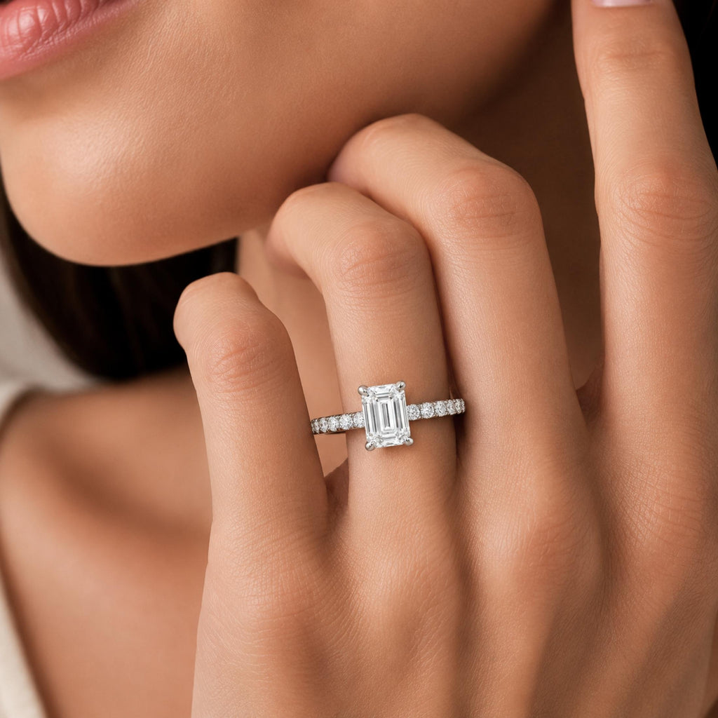 Diamonair Solitaire Band Ring Set - Lab Grown Diamond 14K Gold Solitaire Band Ring