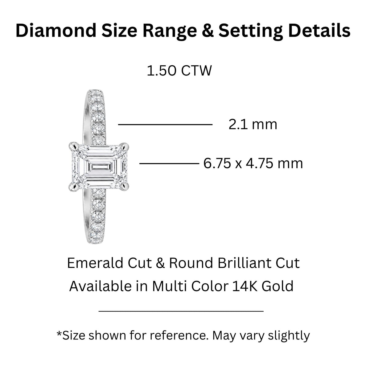 Diamonair Solitaire Band Ring Set - Lab Grown Diamond 14K Gold Solitaire Band Ring