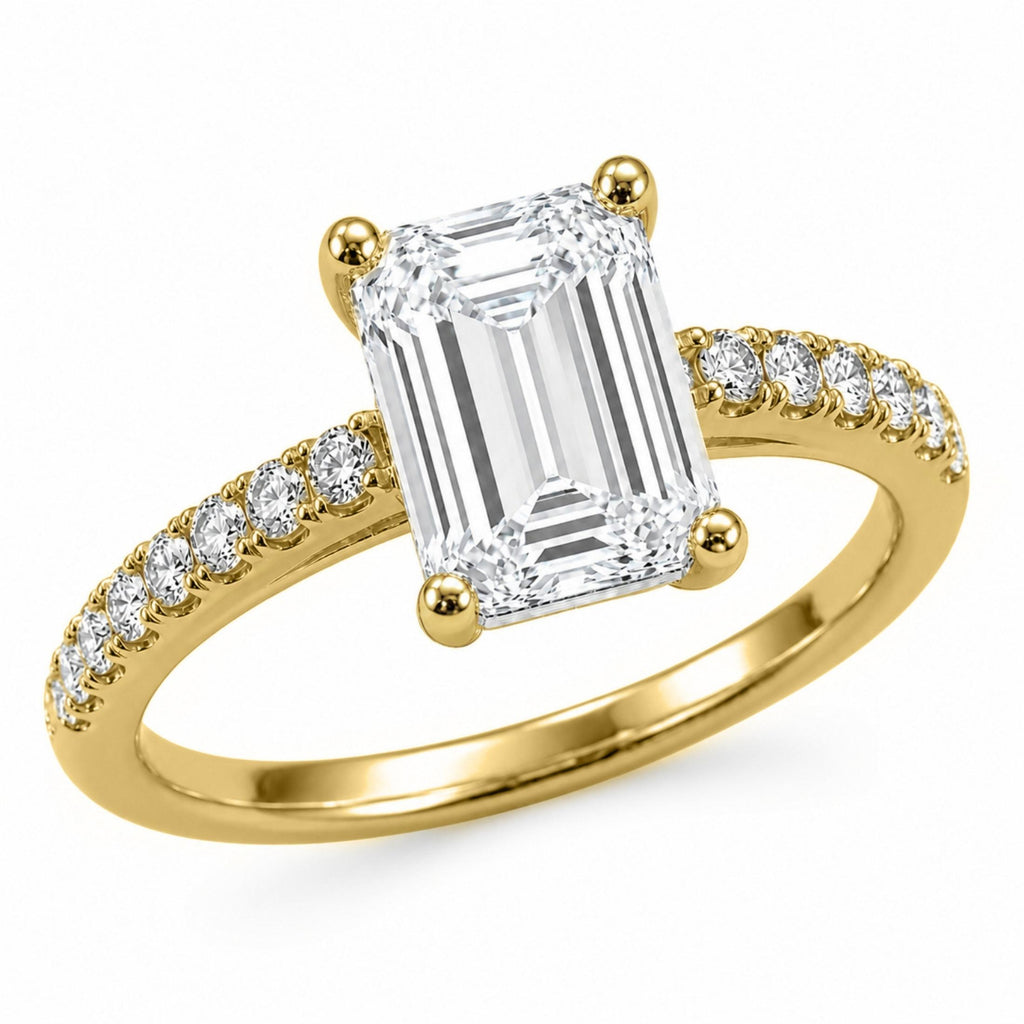 Diamonair Solitaire Band Ring Set - Lab Grown Diamond 14K Gold Solitaire Band Ring