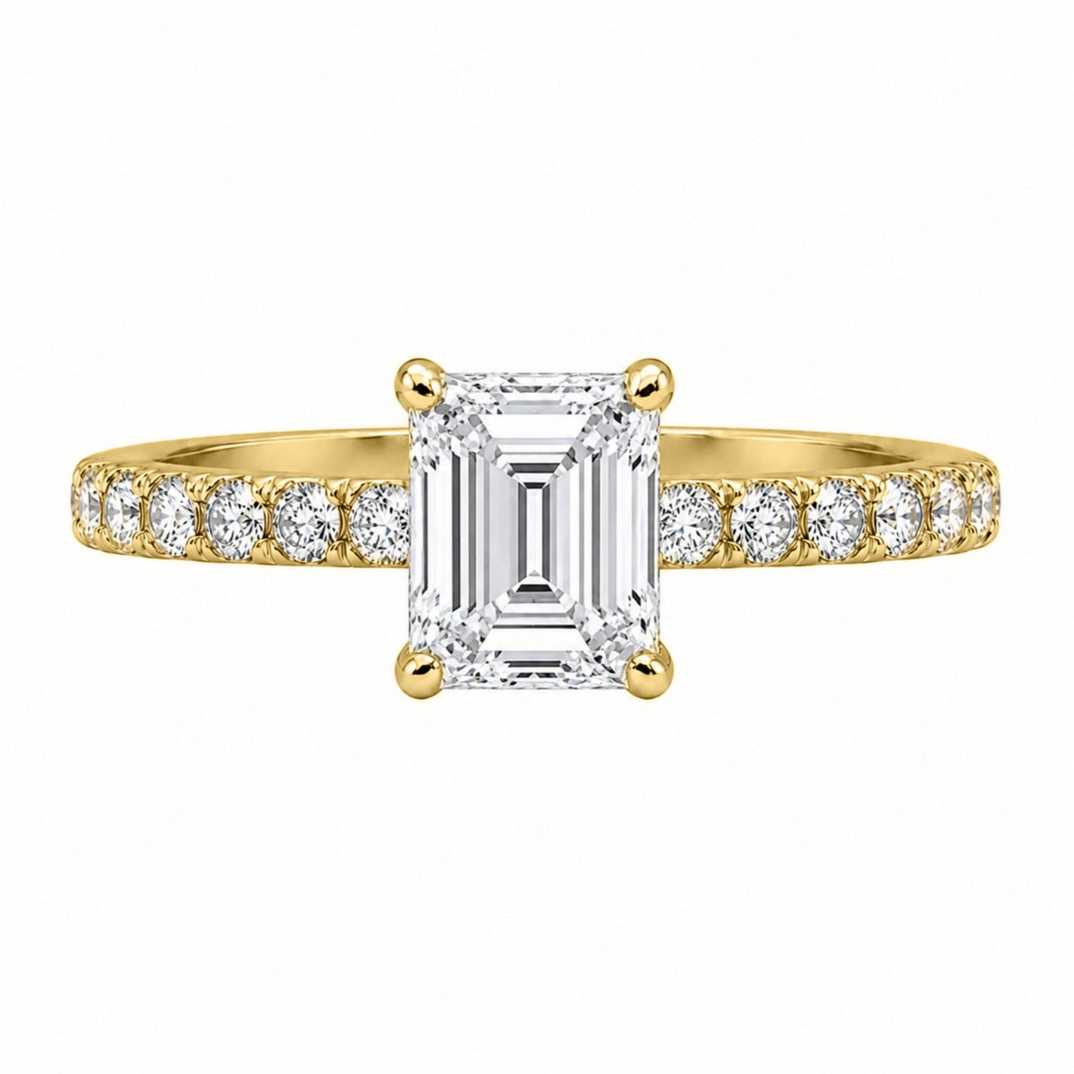 Diamonair Solitaire Band Ring Set - Lab Grown Diamond 14K Gold Solitaire Band Ring