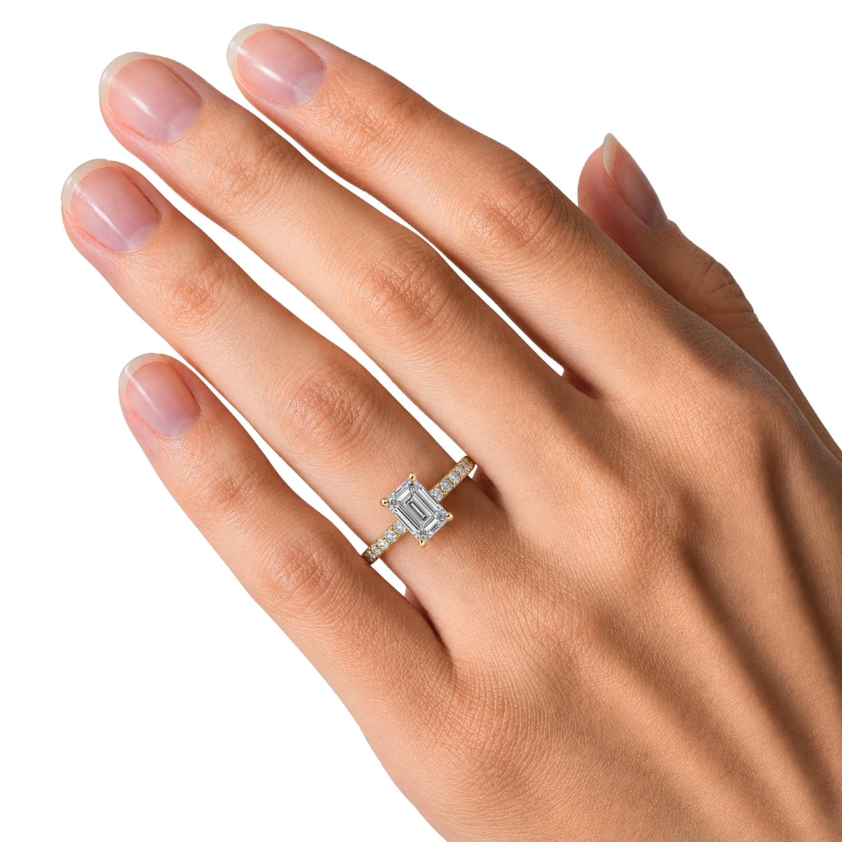 Diamonair Solitaire Band Ring Set - Lab Grown Diamond 14K Gold Solitaire Band Ring