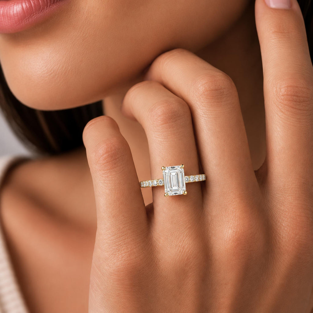 Diamonair Solitaire Band Ring Set - Lab Grown Diamond 14K Gold Solitaire Band Ring