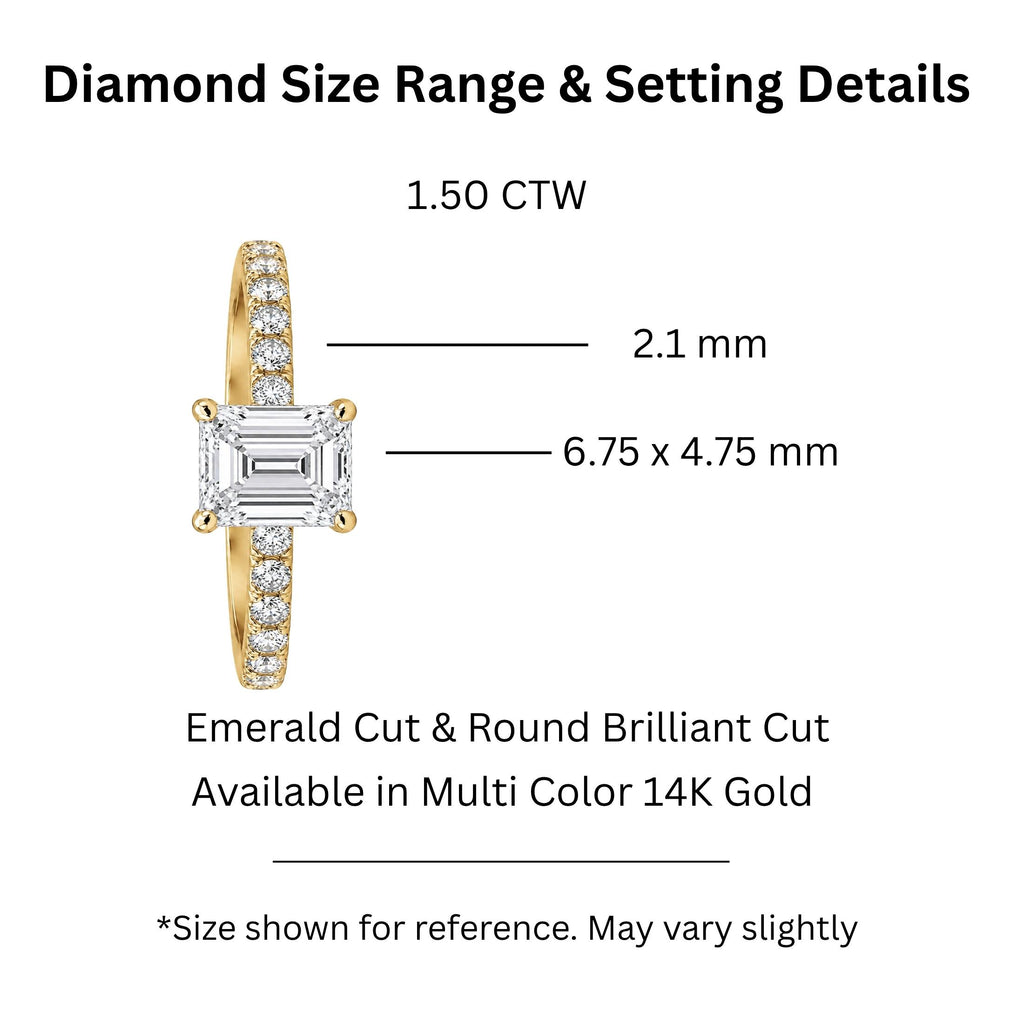 Diamonair Solitaire Band Ring Set - Lab Grown Diamond 14K Gold Solitaire Band Ring