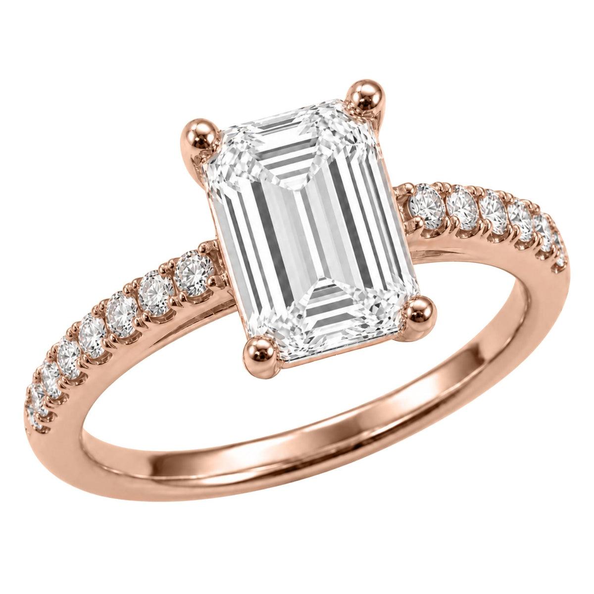 Diamonair Solitaire Band Ring Set - Lab Grown Diamond 14K Gold Solitaire Band Ring