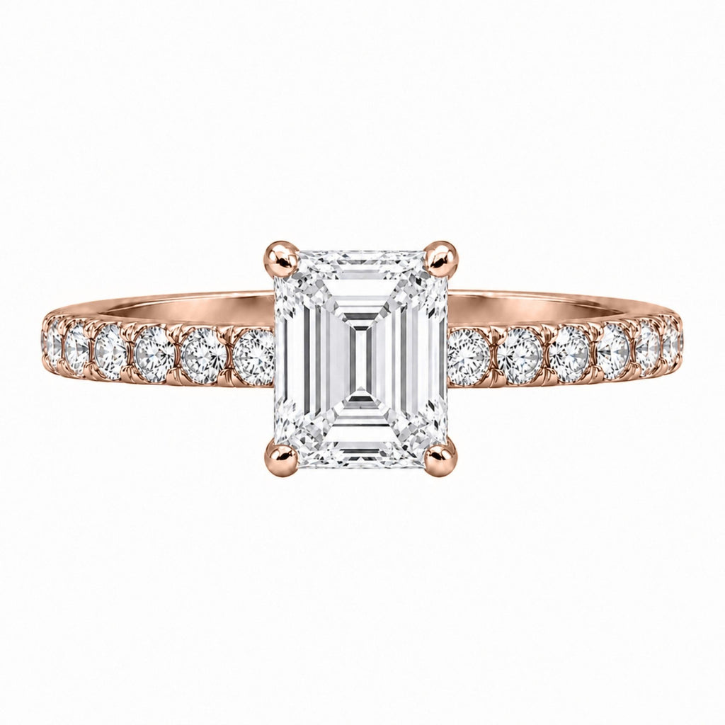 Diamonair Solitaire Band Ring Set - Lab Grown Diamond 14K Gold Solitaire Band Ring