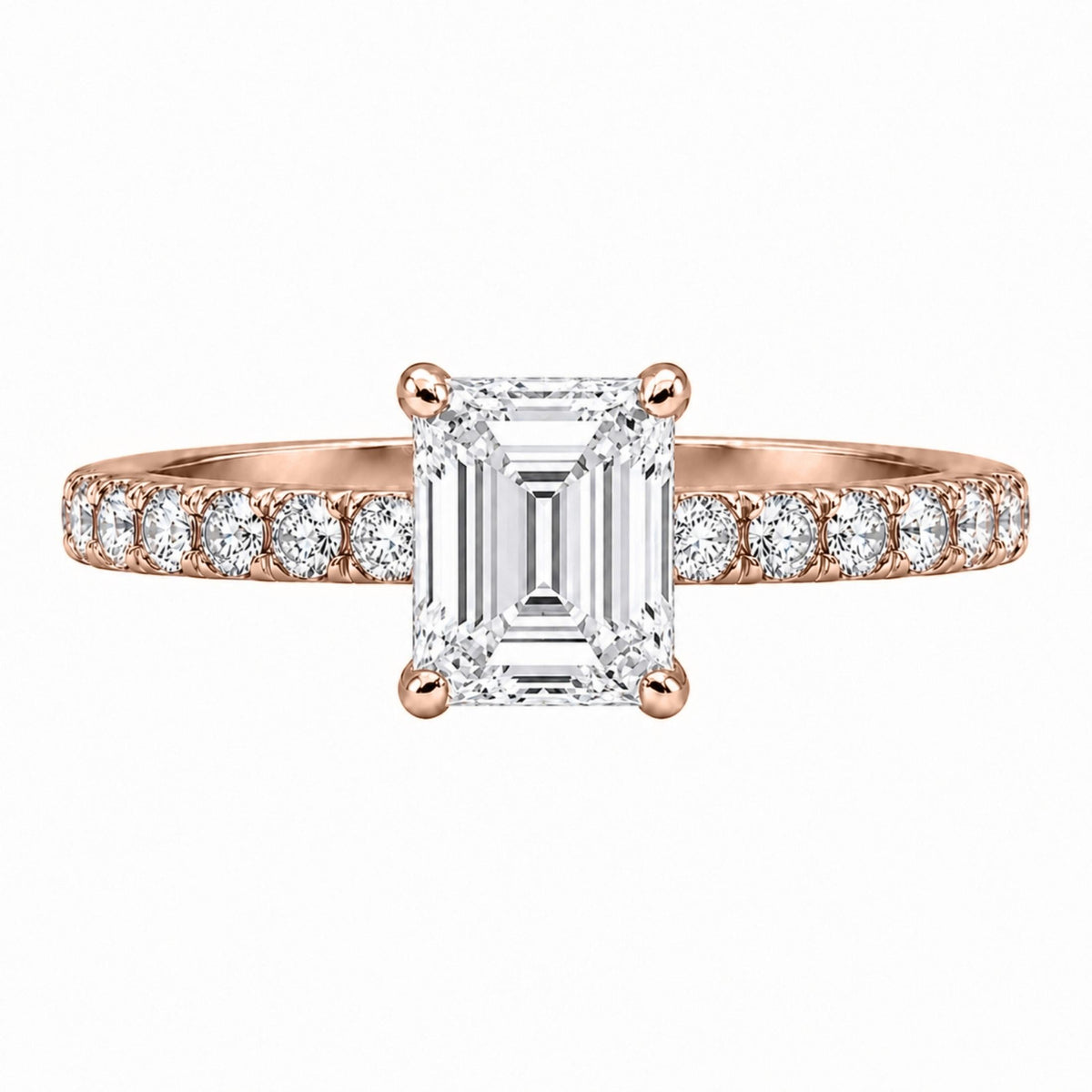 Diamonair Solitaire Band Ring Set - Lab Grown Diamond 14K Gold Solitaire Band Ring