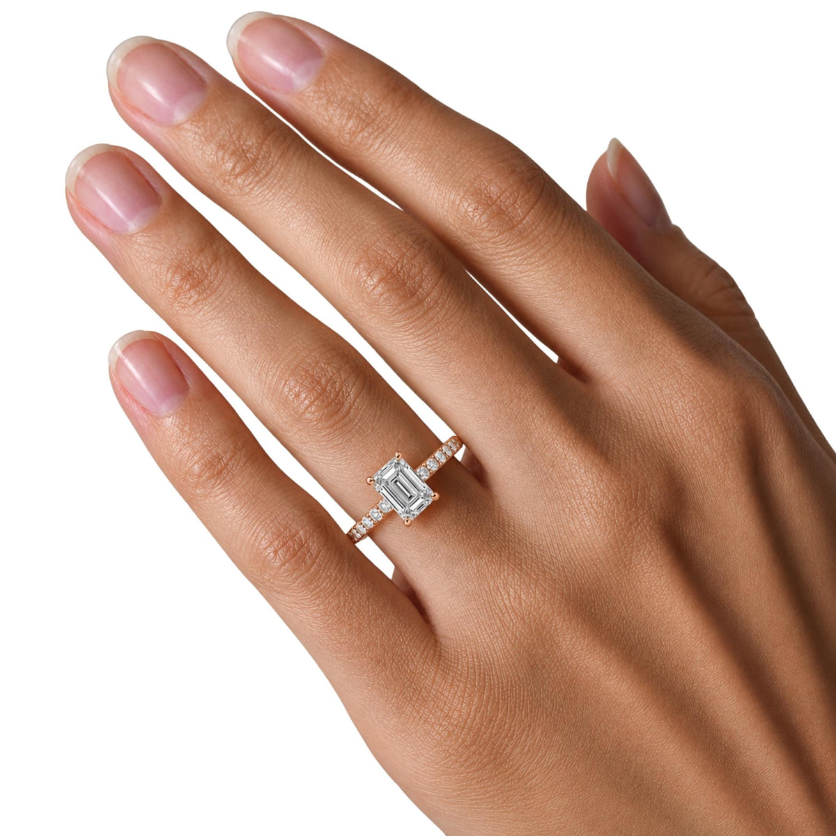 Diamonair Solitaire Band Ring Set - Lab Grown Diamond 14K Gold Solitaire Band Ring