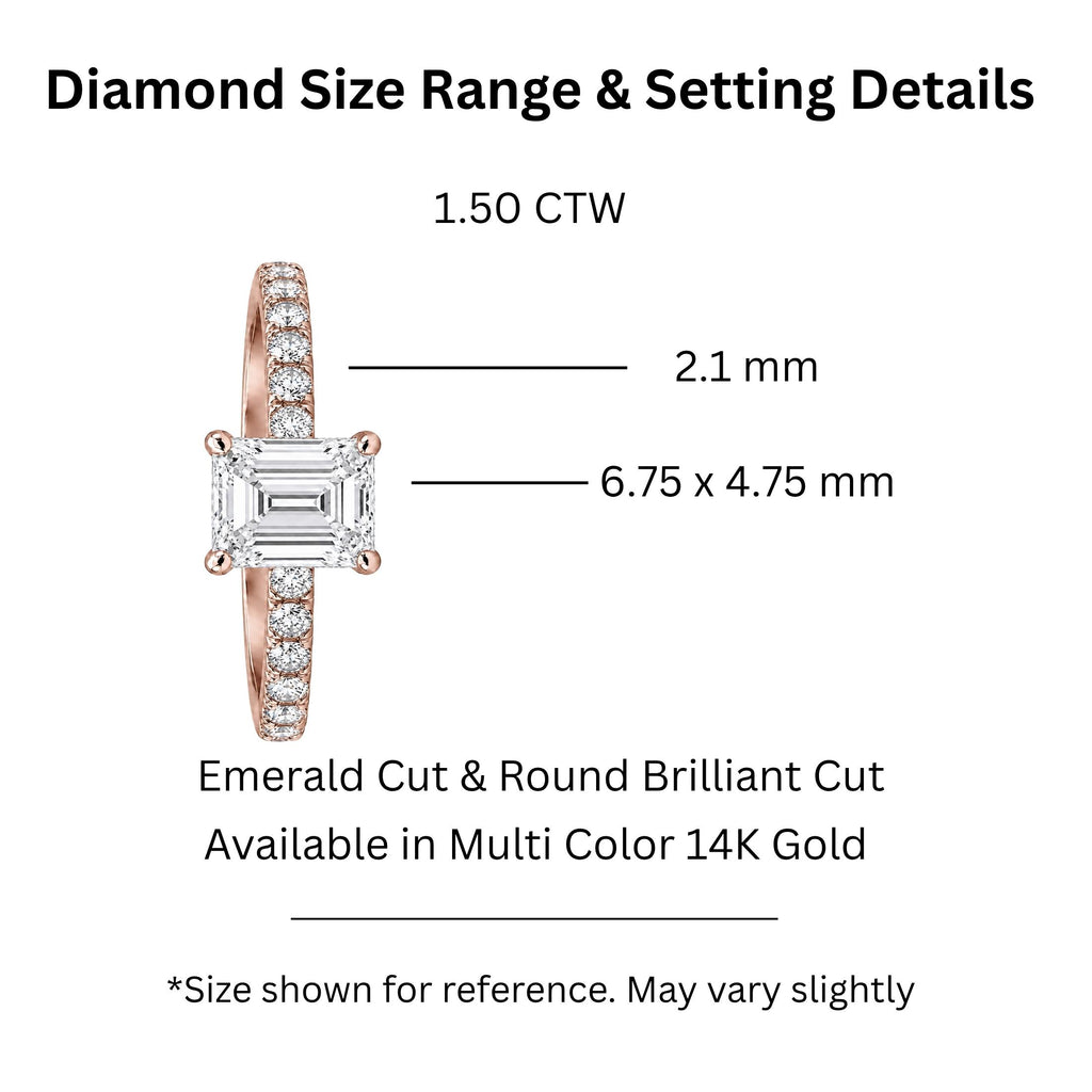 Diamonair Solitaire Band Ring Set - Lab Grown Diamond 14K Gold Solitaire Band Ring
