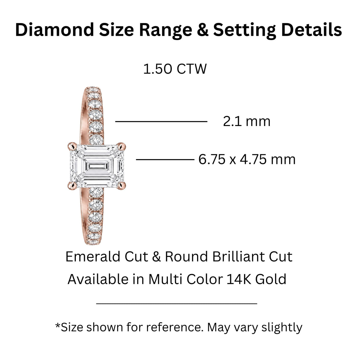 Diamonair Solitaire Band Ring Set - Lab Grown Diamond 14K Gold Solitaire Band Ring
