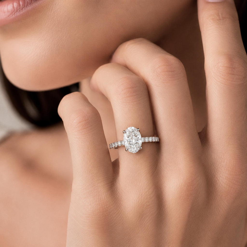 Diamonair Solitaire Band Ring Set - Lab Grown Diamond 14K Gold Solitaire Band Ring