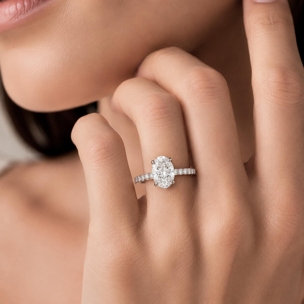 Diamonair Solitaire Band Ring Set - Lab Grown Diamond 14K Gold Solitaire Band Ring