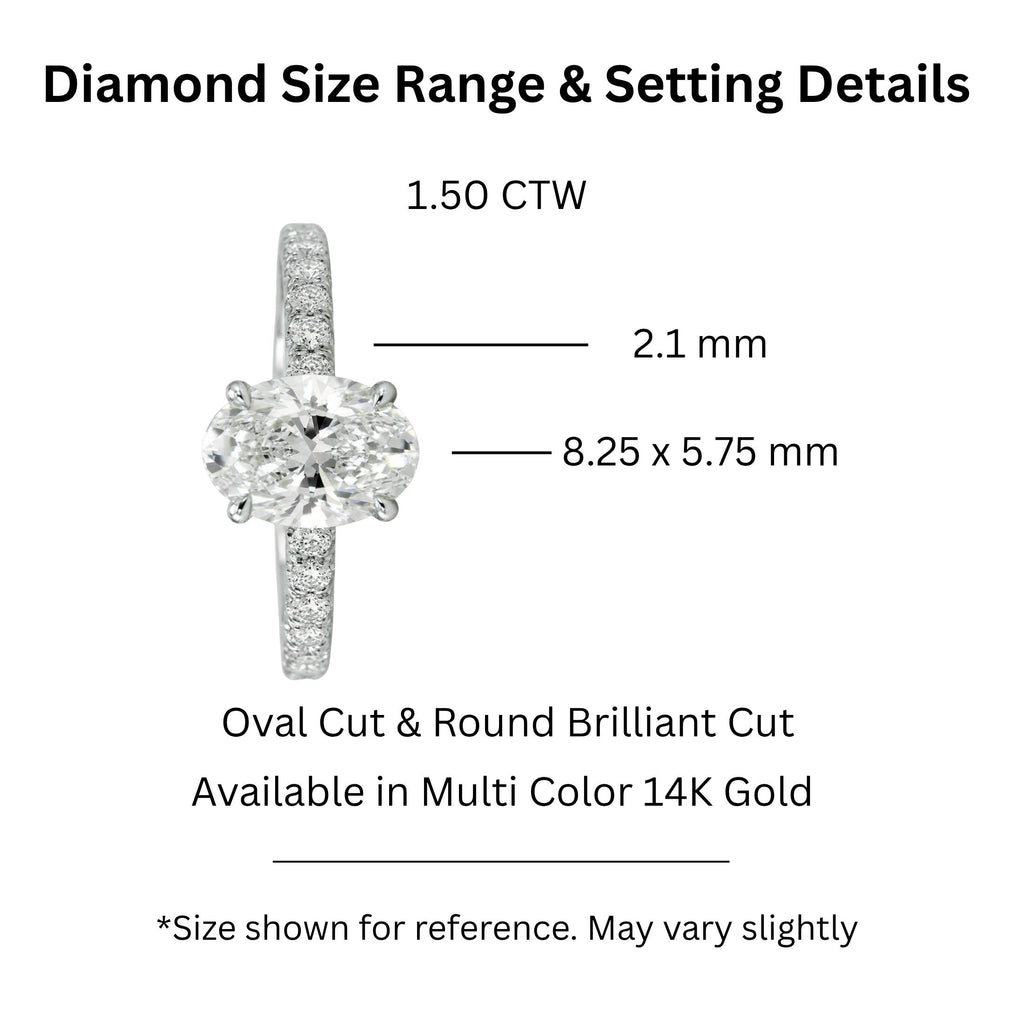 Diamonair Solitaire Band Ring Set - Lab Grown Diamond 14K Gold Solitaire Band Ring
