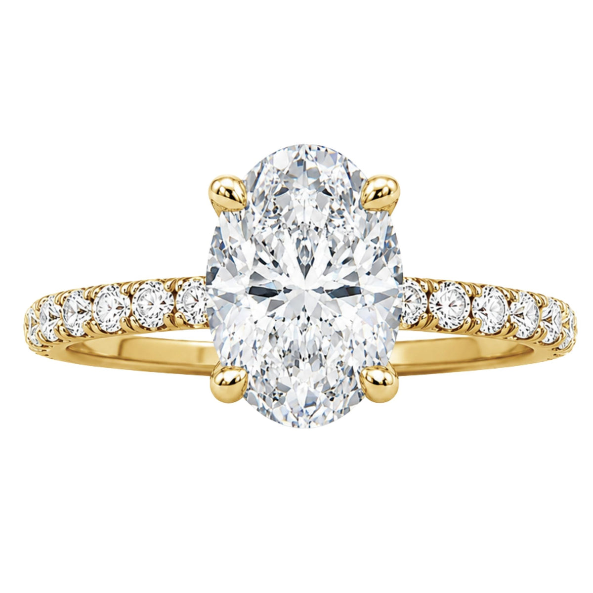Diamonair Solitaire Band Ring Set - Lab Grown Diamond 14K Gold Solitaire Band Ring