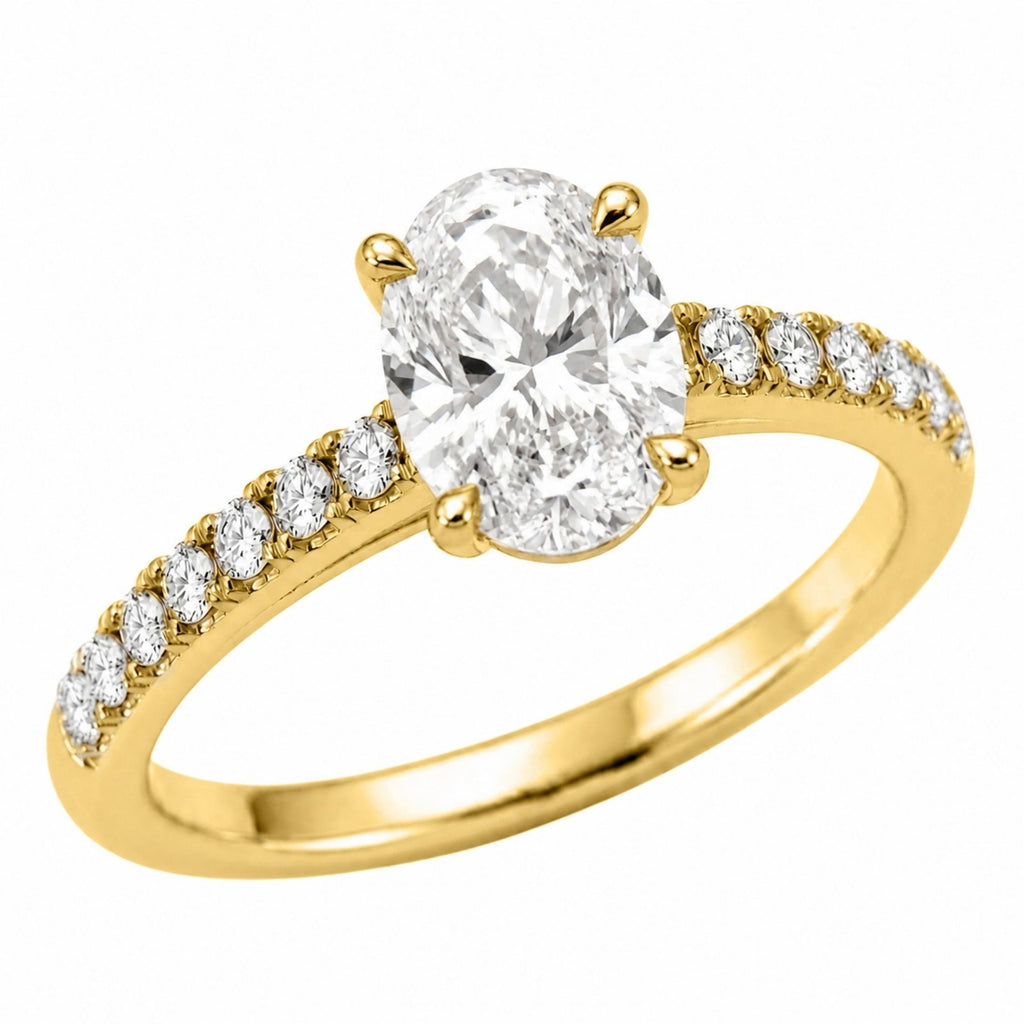 Diamonair Solitaire Band Ring Set - Lab Grown Diamond 14K Gold Solitaire Band Ring