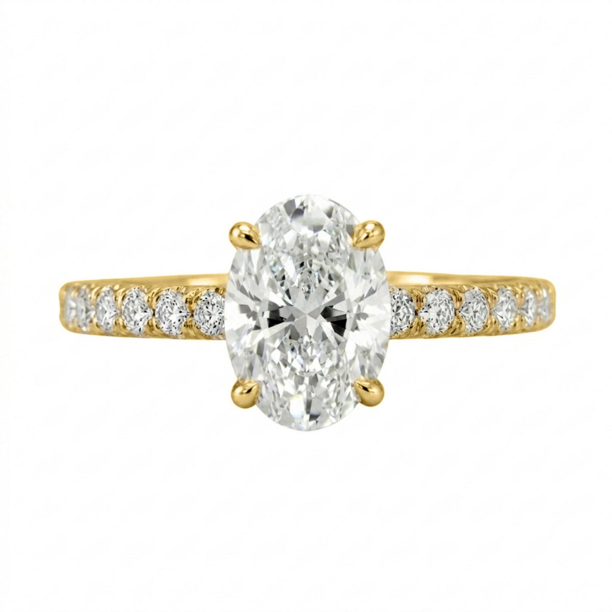 Diamonair Solitaire Band Ring Set - Lab Grown Diamond 14K Gold Solitaire Band Ring