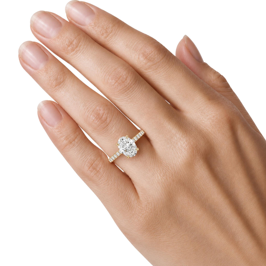 Diamonair Solitaire Band Ring Set - Lab Grown Diamond 14K Gold Solitaire Band Ring