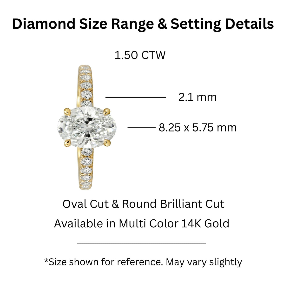Diamonair Solitaire Band Ring Set - Lab Grown Diamond 14K Gold Solitaire Band Ring