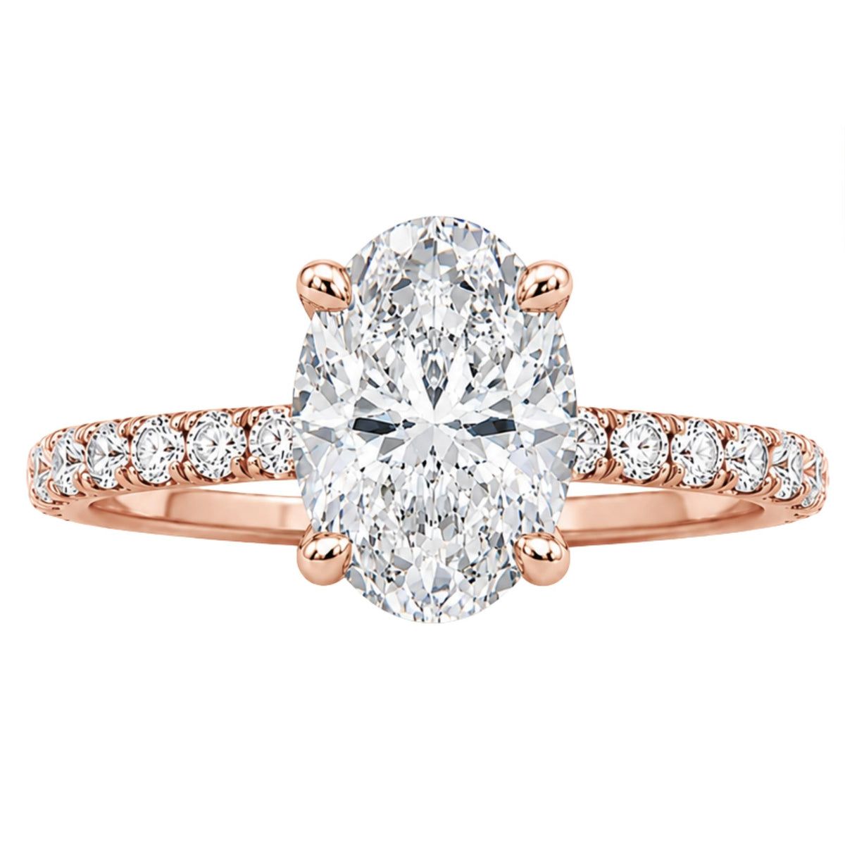 Diamonair Solitaire Band Ring Set - Lab Grown Diamond 14K Gold Solitaire Band Ring