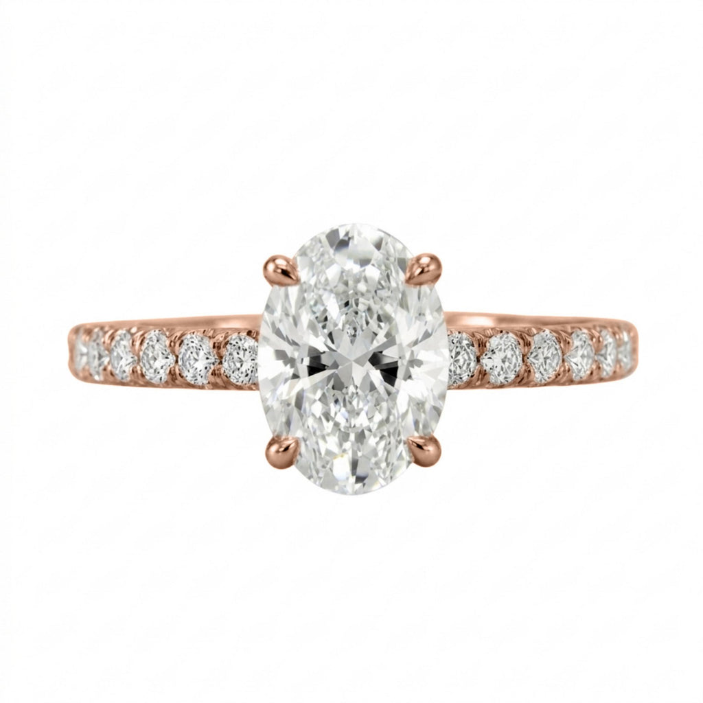 Diamonair Solitaire Band Ring Set - Lab Grown Diamond 14K Gold Solitaire Band Ring
