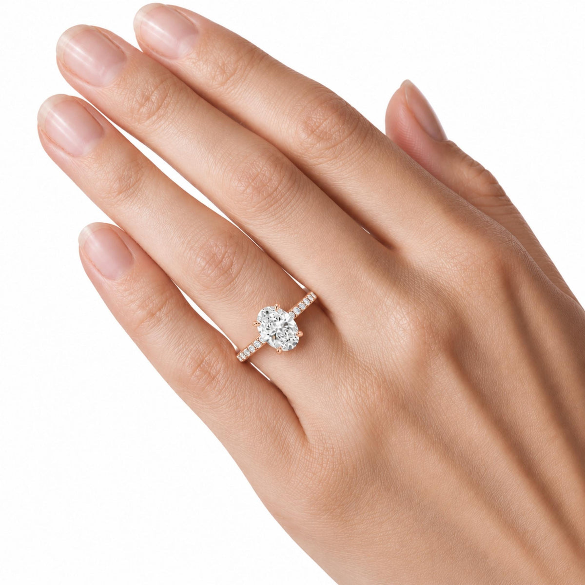 Diamonair Solitaire Band Ring Set - Lab Grown Diamond 14K Gold Solitaire Band Ring