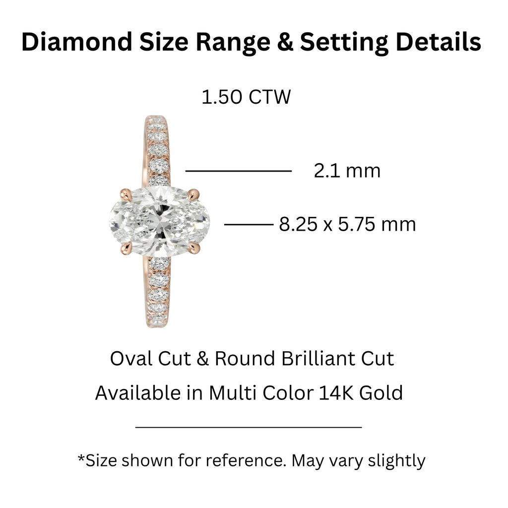 Diamonair Solitaire Band Ring Set - Lab Grown Diamond 14K Gold Solitaire Band Ring