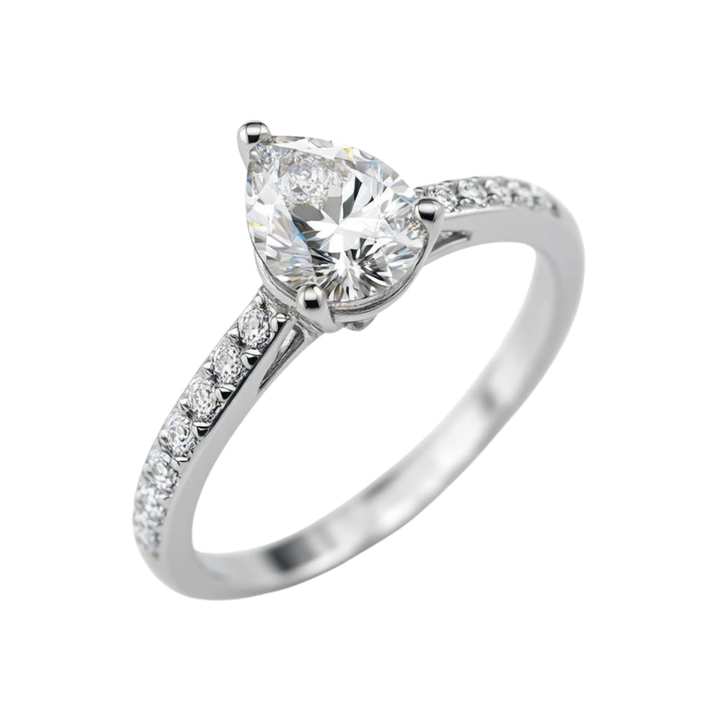 Diamonair Solitaire Band Ring Set - Lab Grown Diamond 14K Gold Solitaire Band Ring
