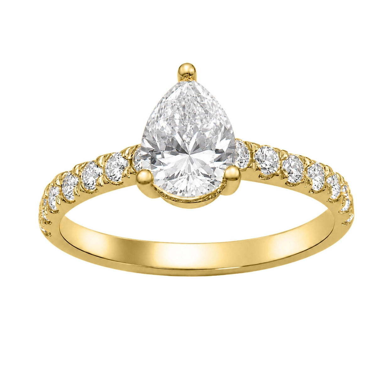 Diamonair Solitaire Band Ring Set - Lab Grown Diamond 14K Gold Solitaire Band Ring