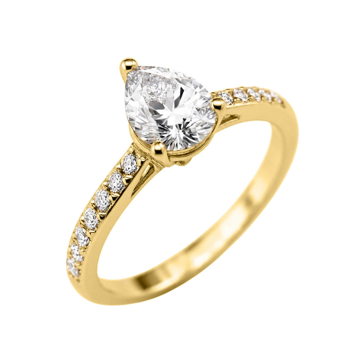 Diamonair Solitaire Band Ring Set - Lab Grown Diamond 14K Gold Solitaire Band Ring