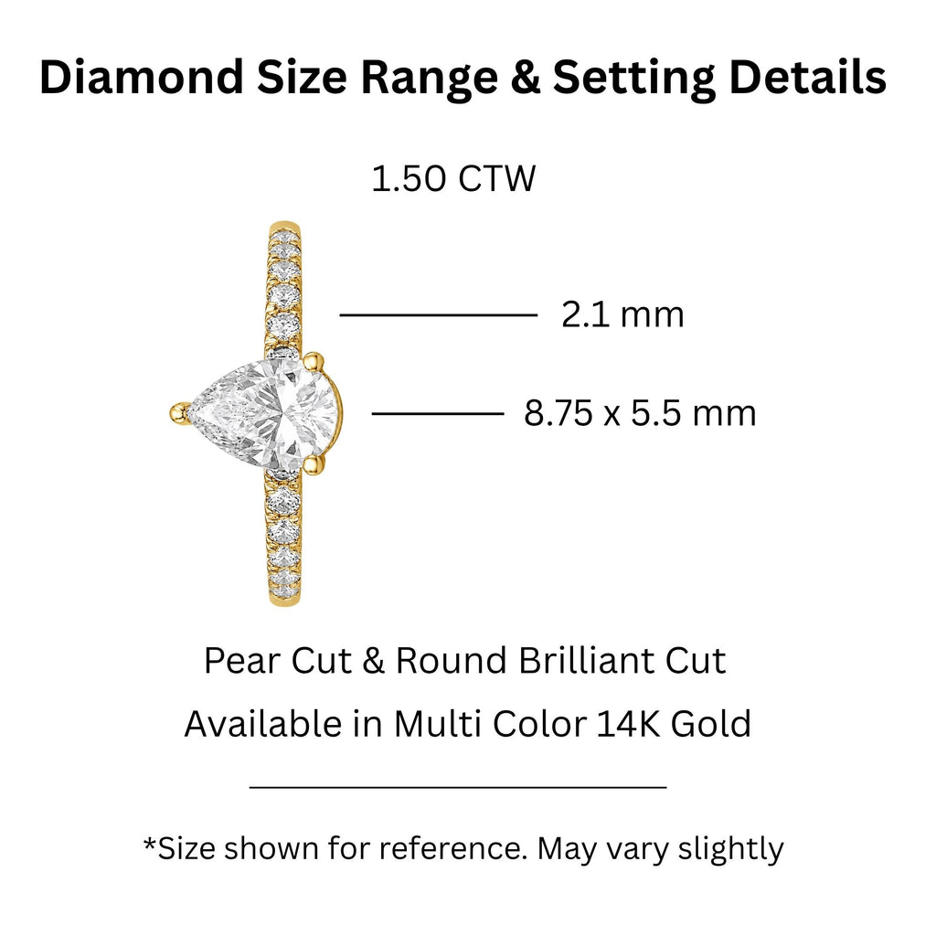 Diamonair Solitaire Band Ring Set - Lab Grown Diamond 14K Gold Solitaire Band Ring