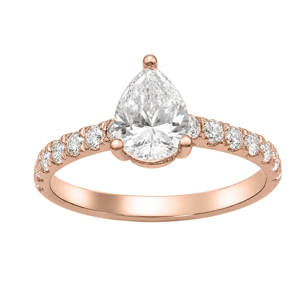 Diamonair Solitaire Band Ring Set - Lab Grown Diamond 14K Gold Solitaire Band Ring