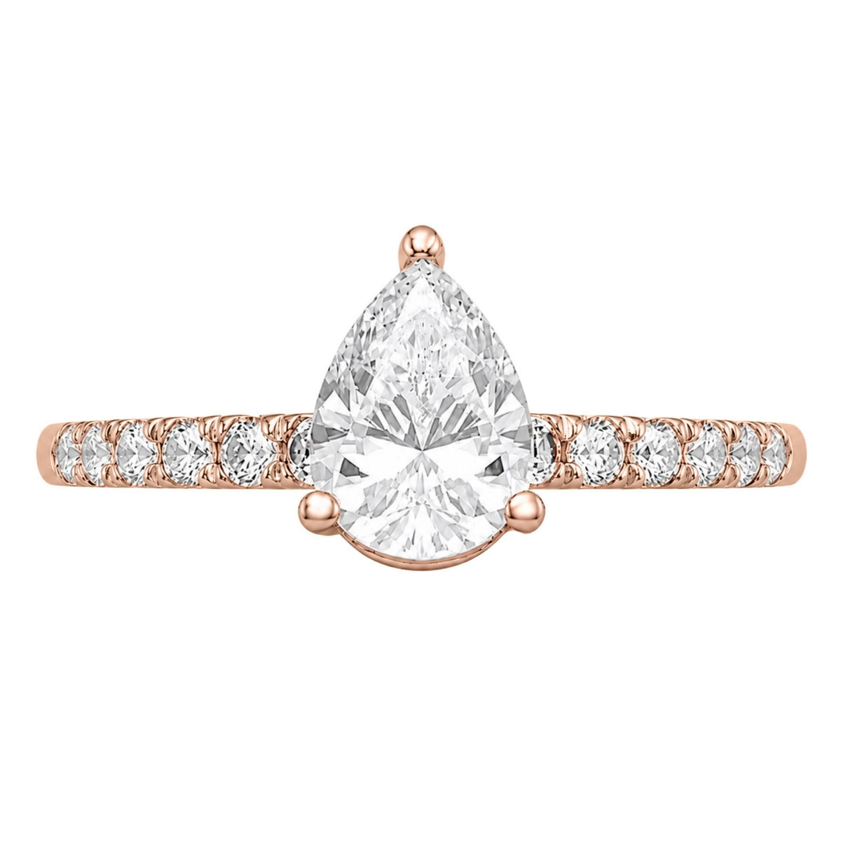 Diamonair Solitaire Band Ring Set - Lab Grown Diamond 14K Gold Solitaire Band Ring