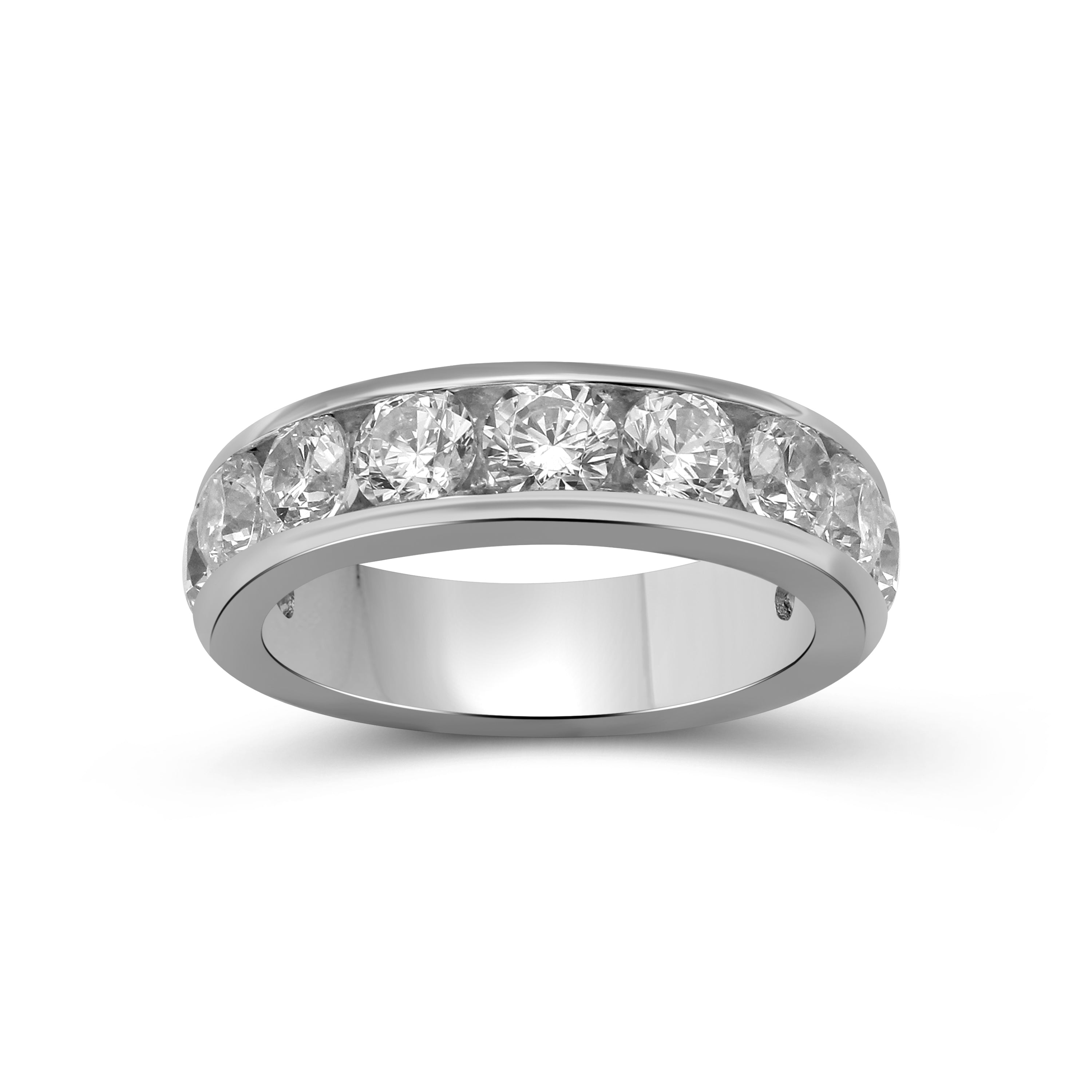 0.50 - 3.00 Carat T.W. Round-cut Lab Grown Diamond (F/VS+) 14K Gold 11 Stone Channel Set Ring