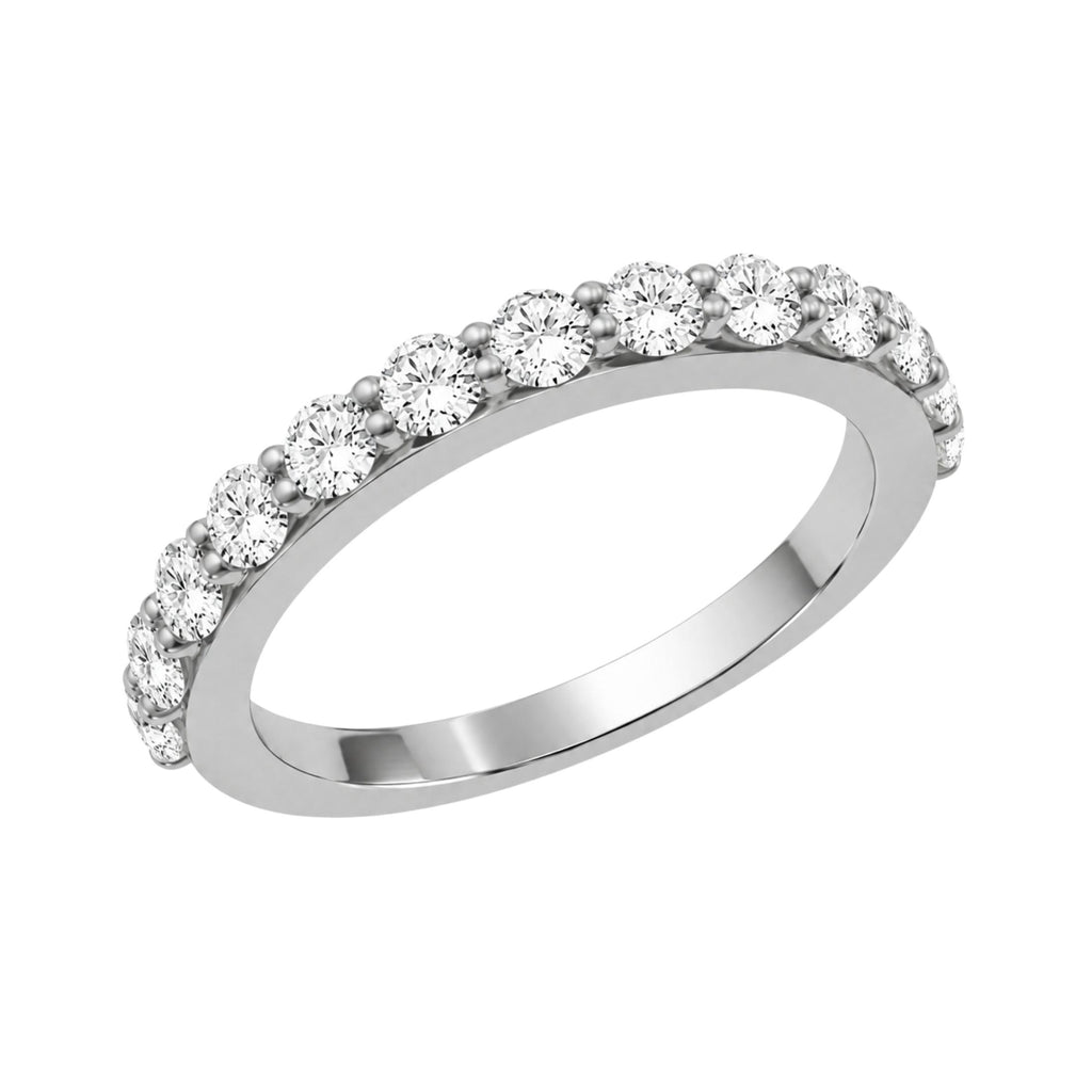 0.50 -1.00 Carat T.W. Round-cut Lab Grown Diamond (F/VS+) 14K Gold 13 Stone Band Ring