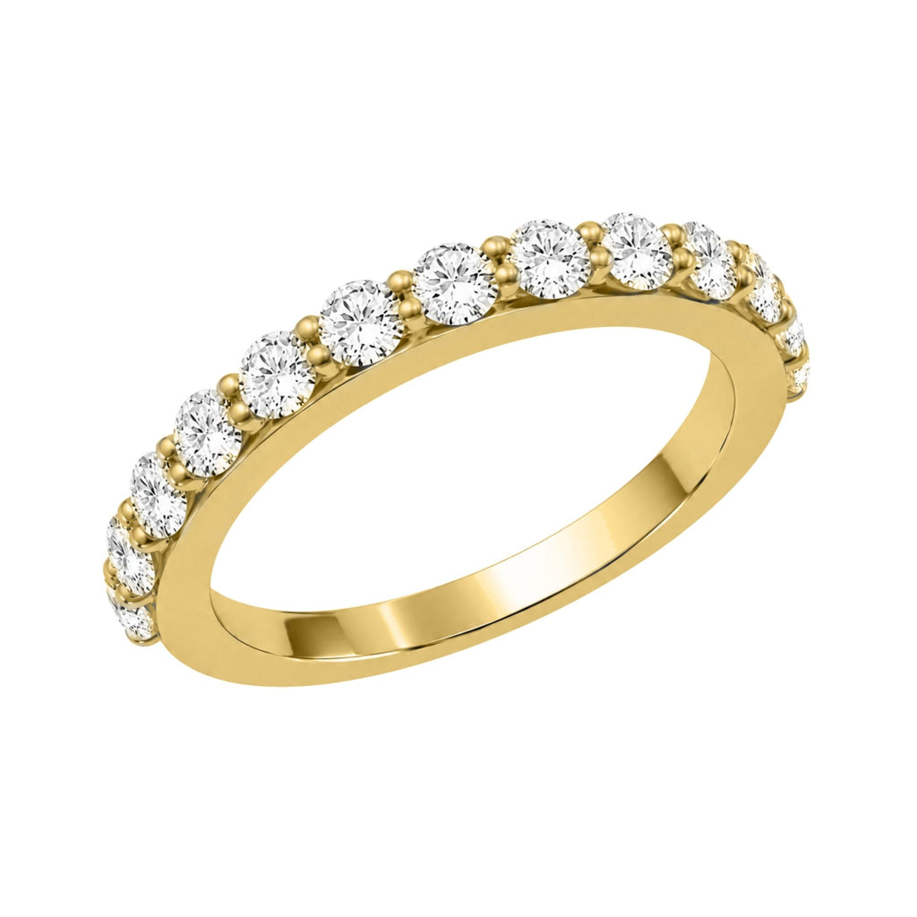 0.50 -1.00 Carat T.W. Round-cut Lab Grown Diamond (F/VS+) 14K Gold 13 Stone Band Ring