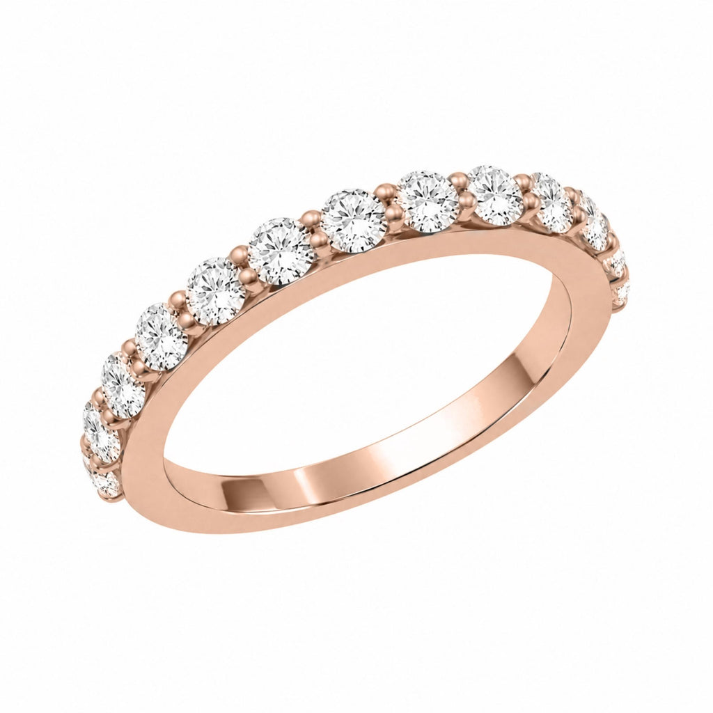 0.50 -1.00 Carat T.W. Round-cut Lab Grown Diamond (F/VS+) 14K Gold 13 Stone Band Ring
