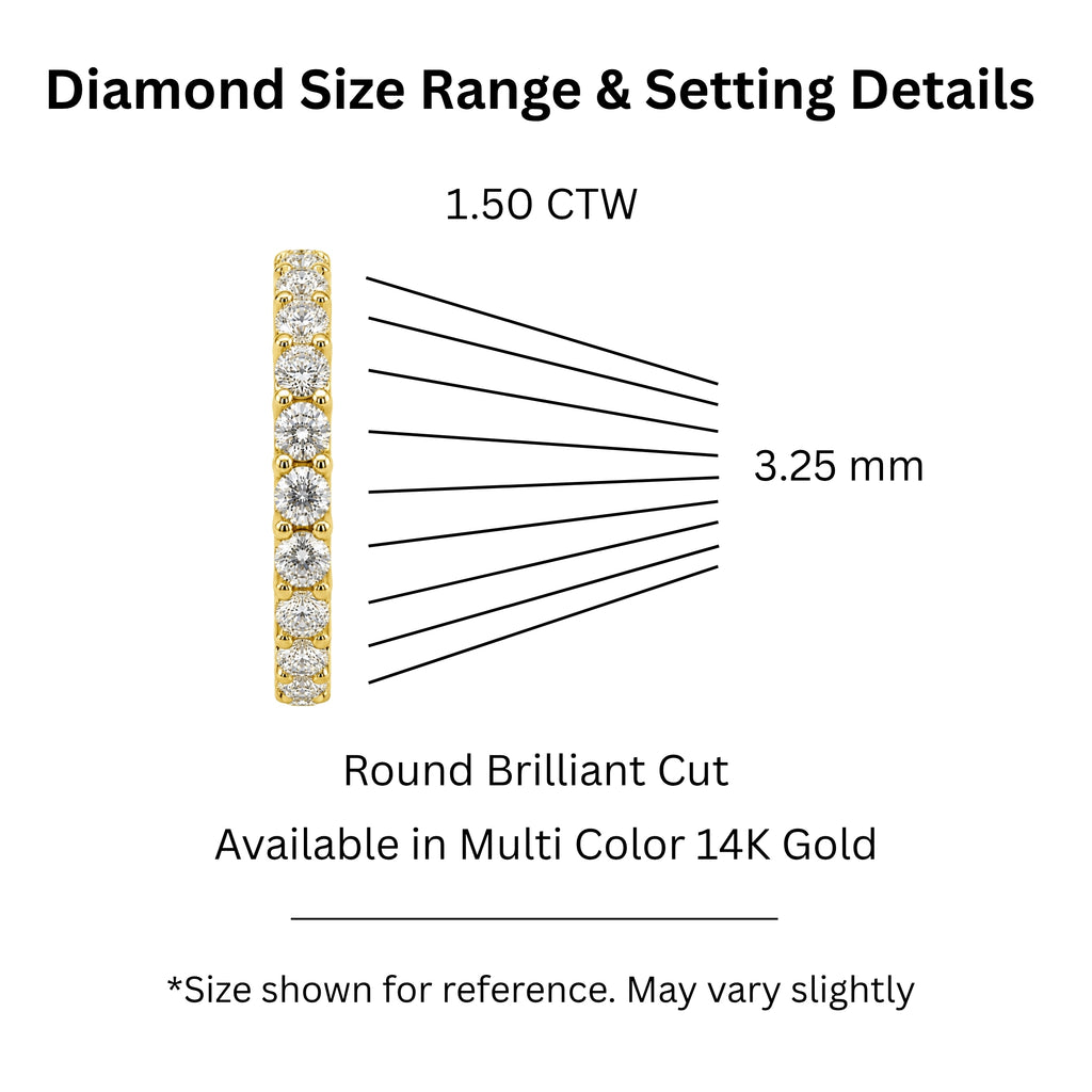 1.00 -3.00 Carat T.W. Round-cut Lab Grown Diamond (F/VS+) 14K Gold 11 Stone Band Ring