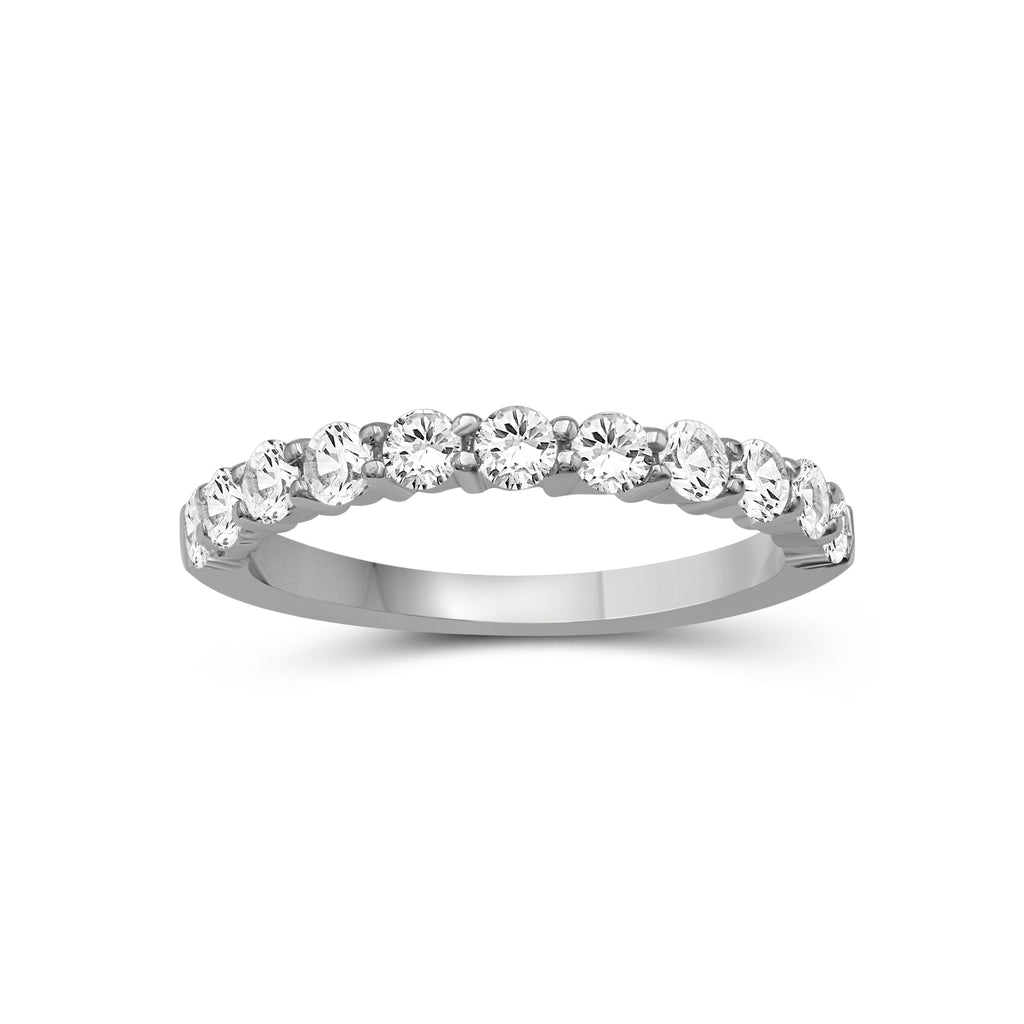 1.00 -3.00 Carat T.W. Round-cut Lab Grown Diamond (F/VS+) 14K Gold 11 Stone Band Ring