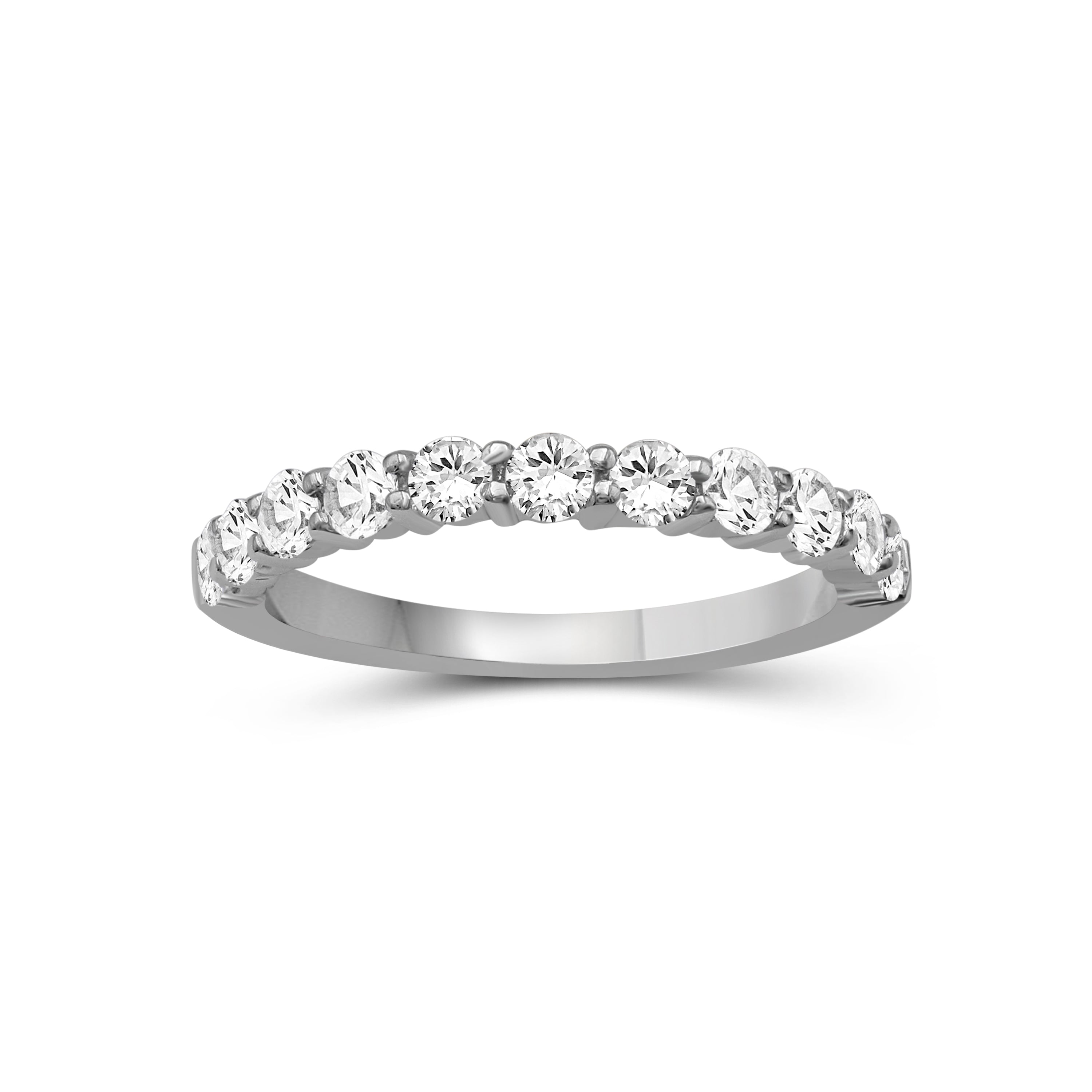 1.00 -3.00 Carat T.W. Round-cut Lab Grown Diamond (F/VS+) 14K Gold 11 Stone Band Ring