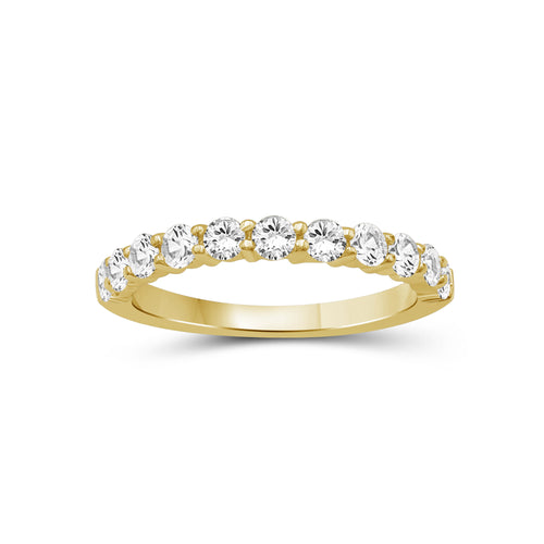 1.00 -3.00 Carat T.W. Round-cut Lab Grown Diamond (F/VS+) 14K Gold 11 Stone Band Ring