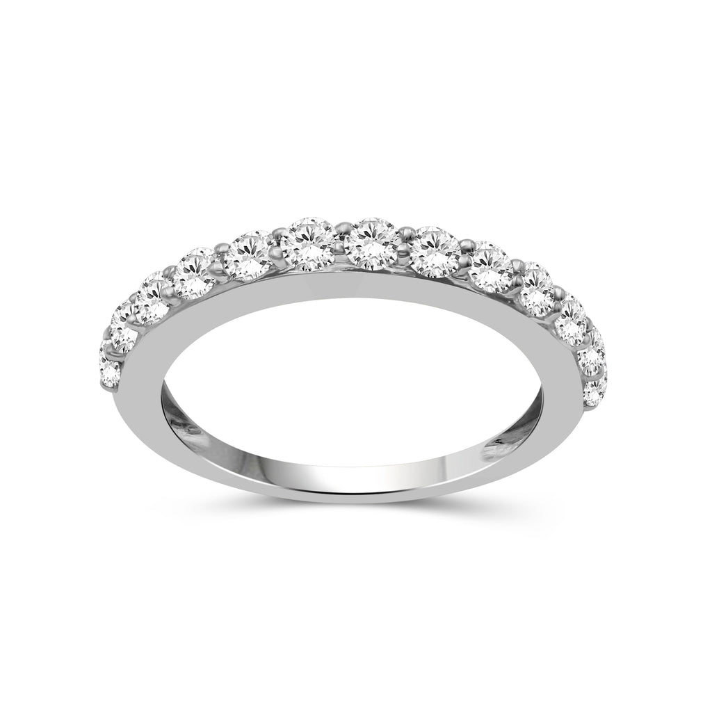 0.50 -1.00 Carat T.W. Round-cut Lab Grown Diamond (F/VS+) 14K Gold 13 Stone Band Ring