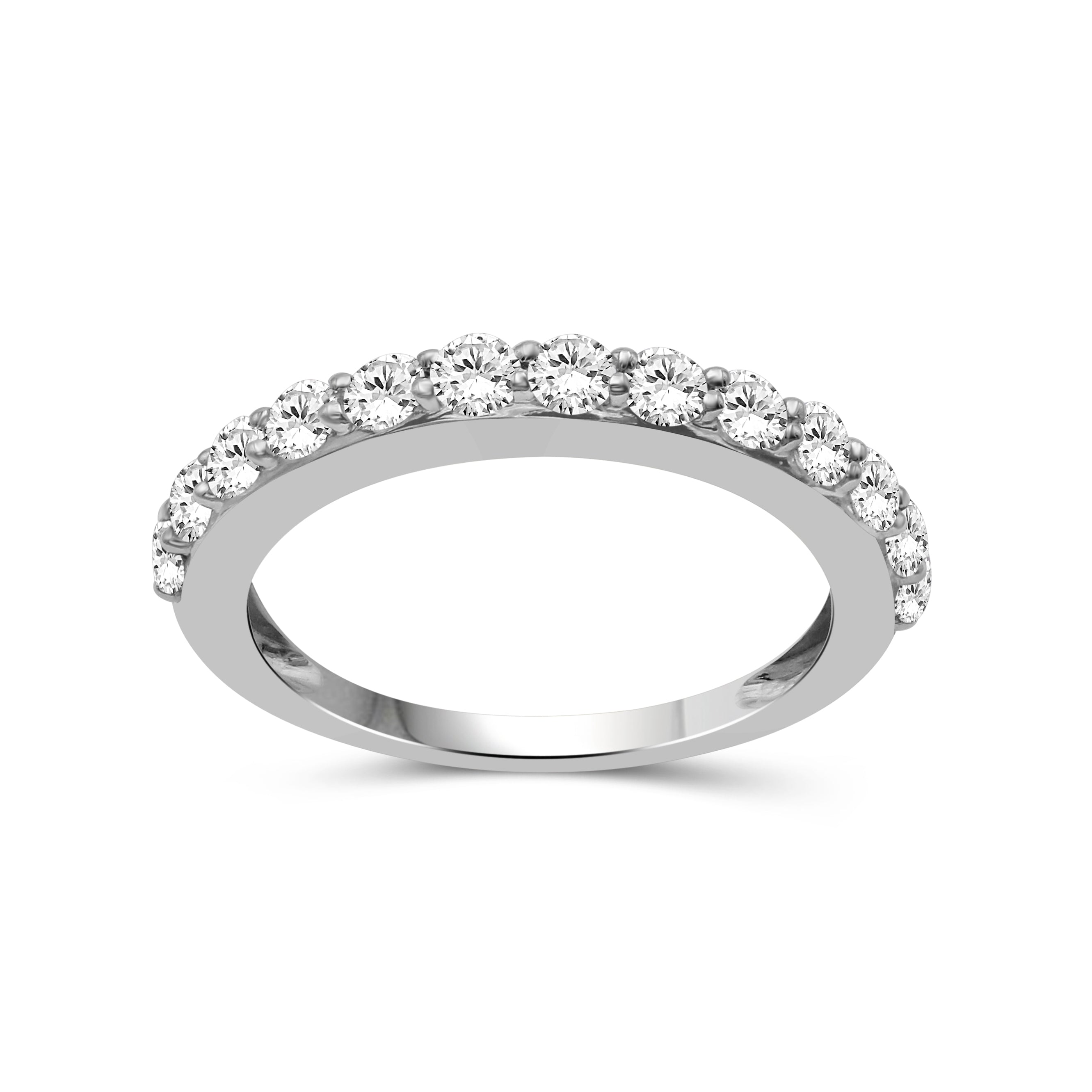 0.50 -1.00 Carat T.W. Round-cut Lab Grown Diamond (F/VS+) 14K Gold 13 Stone Band Ring