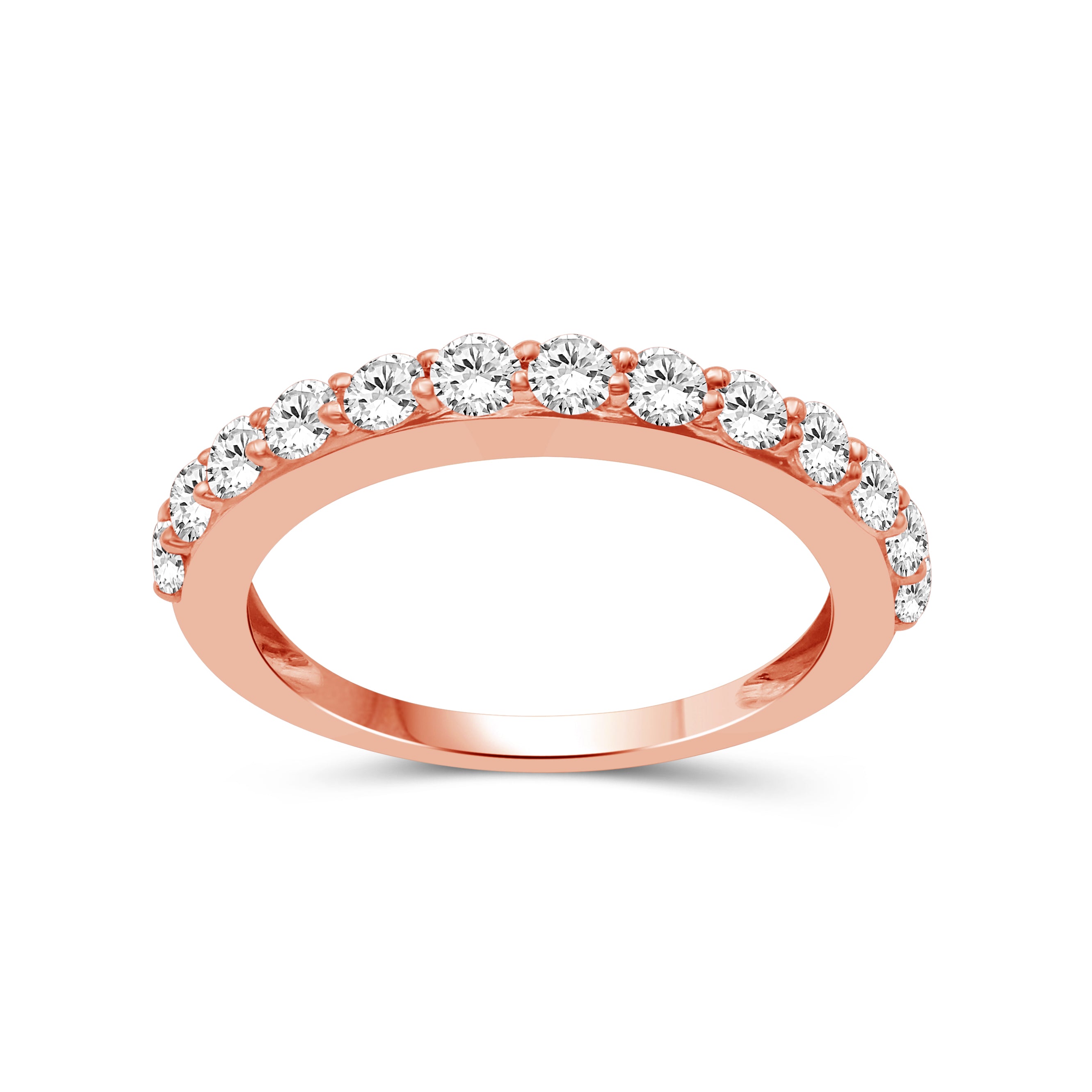 0.50 -1.00 Carat T.W. Round-cut Lab Grown Diamond (F/VS+) 14K Gold 13 Stone Band Ring