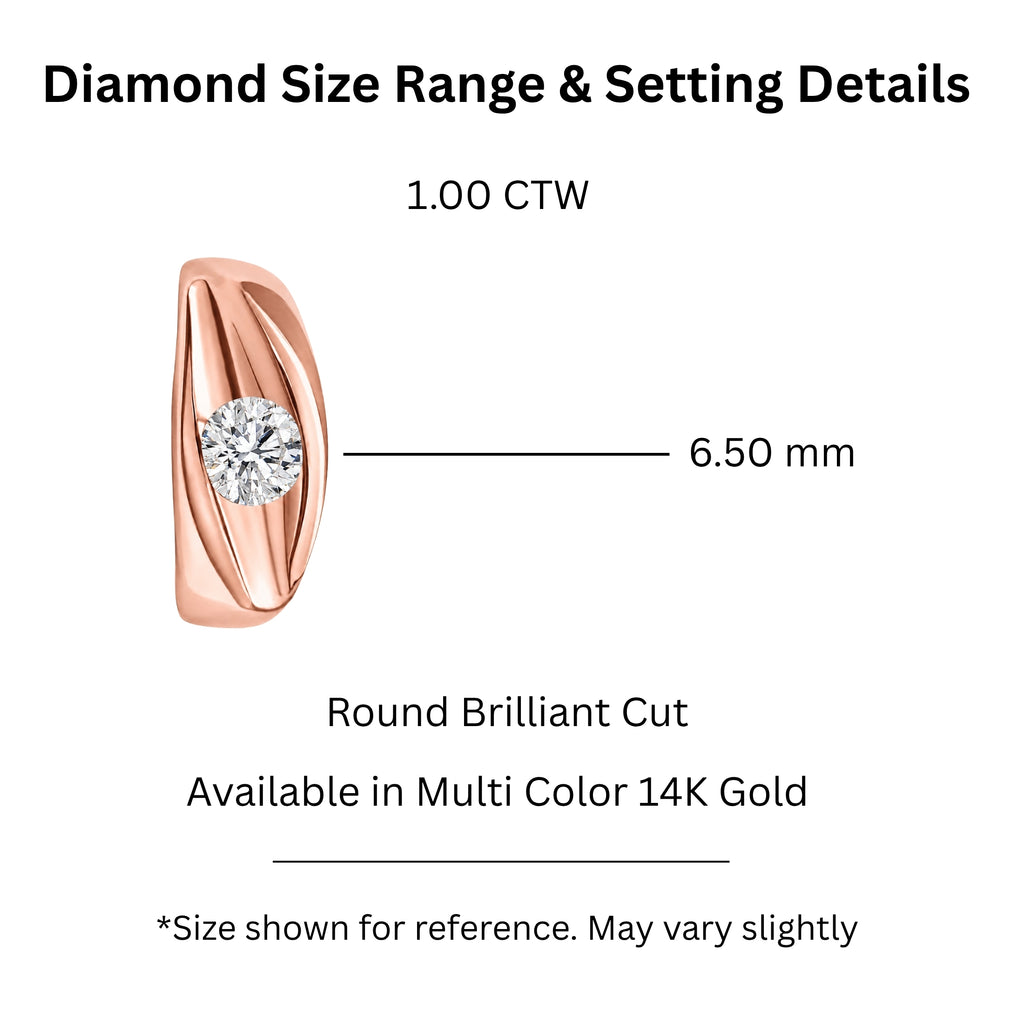 1.00 Carat T.W. Round-cut Lab Grown Diamond (F/VS+) 14K Gold Men's Ring