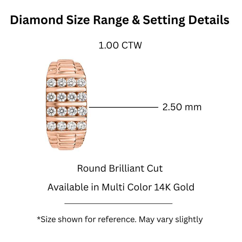 Diamonair 1.00 Carat T.W. Round-cut Lab Grown Diamond (F/VS+) 14K Gold Men's Ring