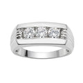 1.00 Carat T.W. Round-cut Lab Grown Diamond (F/VS+) 14K Gold 3 Stone Men's Ring