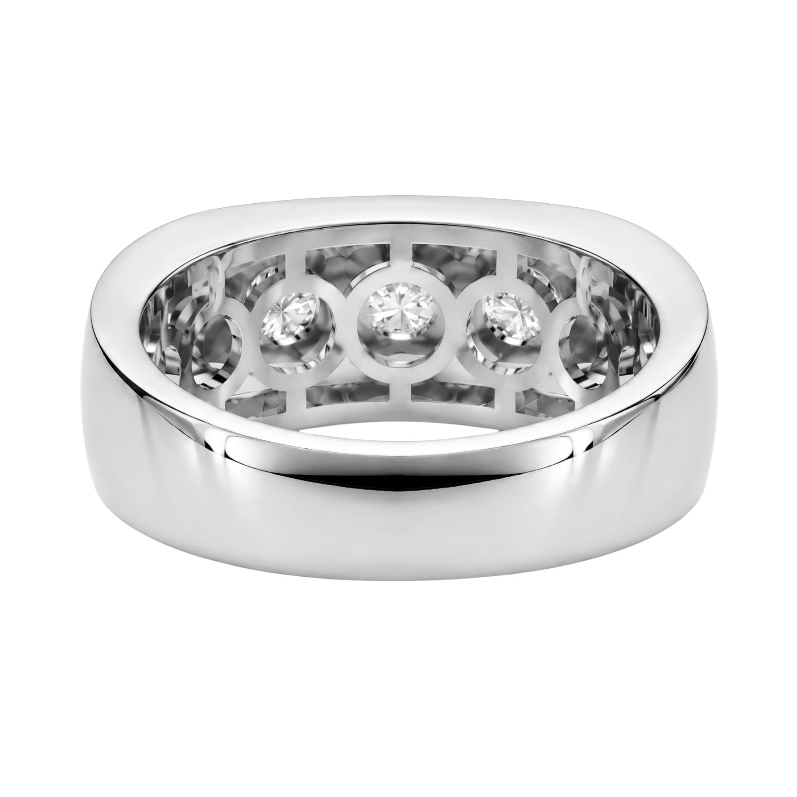 1.00 Carat T.W. Round-cut Lab Grown Diamond (F/VS+) 14K Gold 3 Stone Men's Ring