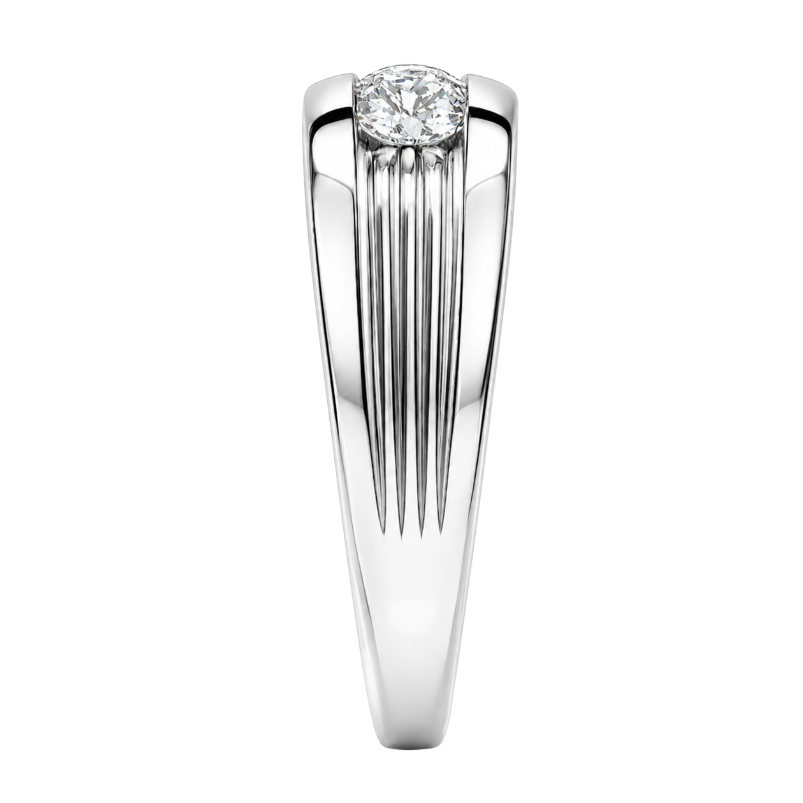 1.00 Carat T.W. Round-cut Lab Grown Diamond (F/VS+) 14K Gold 3 Stone Men's Ring