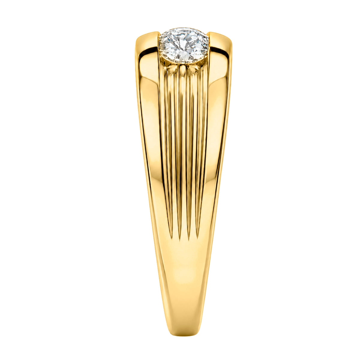 1.00 Carat T.W. Round-cut Lab Grown Diamond (F/VS+) 14K Gold 3 Stone Men's Ring