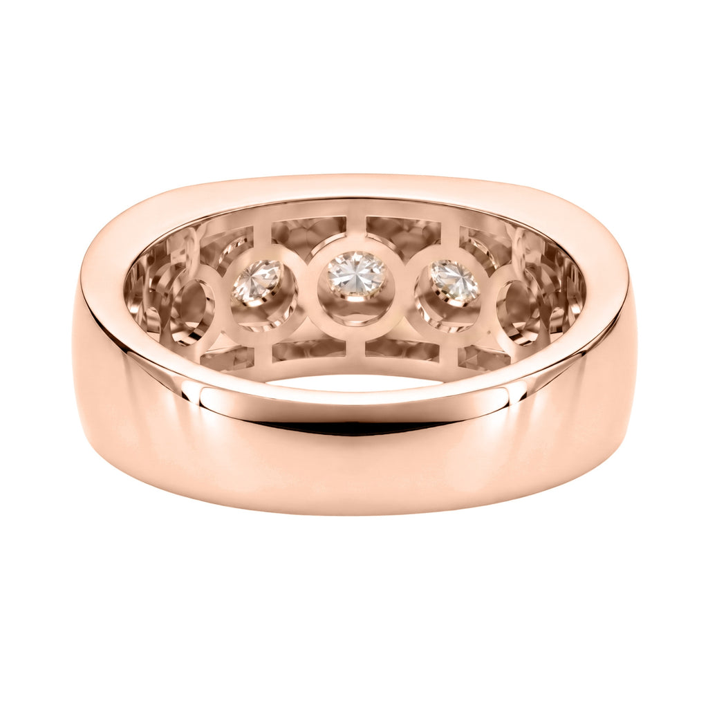 1.00 Carat T.W. Round-cut Lab Grown Diamond (F/VS+) 14K Gold 3 Stone Men's Ring