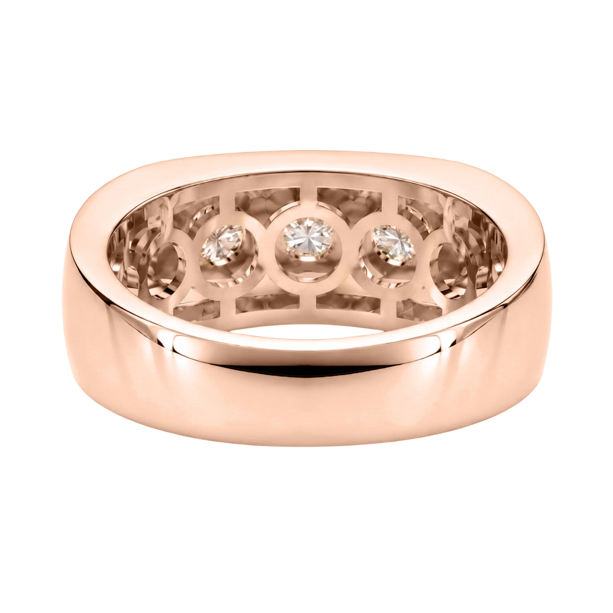 1.00 Carat T.W. Round-cut Lab Grown Diamond (F/VS+) 14K Gold 3 Stone Men's Ring